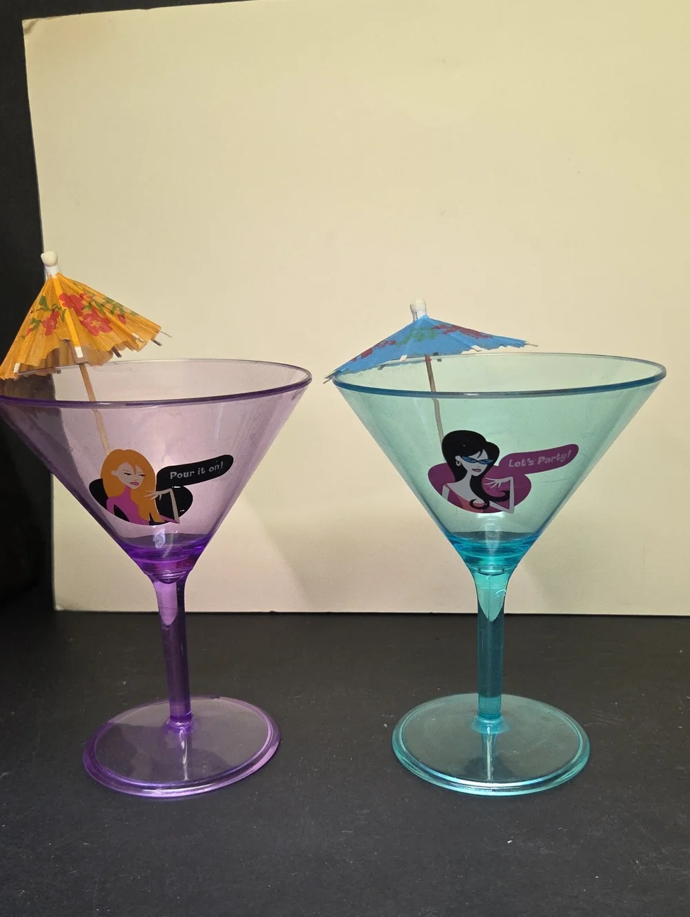 Fun Express Plastic Martini Glasses 6, Shaker, Utensils, Napkins, Coasters